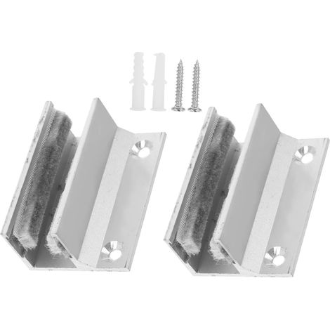 2 pcs guide de sol pour porte en verre, alliage d'aluminium (1/5)
