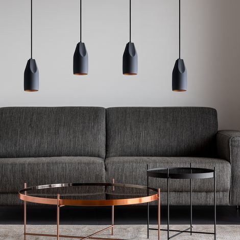 Paco Home Pendelleuchte Hängelampe Esszimmer Küchenlampe Hängend Esstischlampe Innen Gold Grau-Gold, Design I