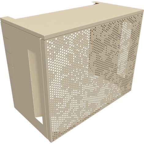 Atole – Cache climatiseur en aluminium thermo-laqué crème – Dimensions H. 80 x L. 100 x P. 54 cm – Résistance intempéries et UV