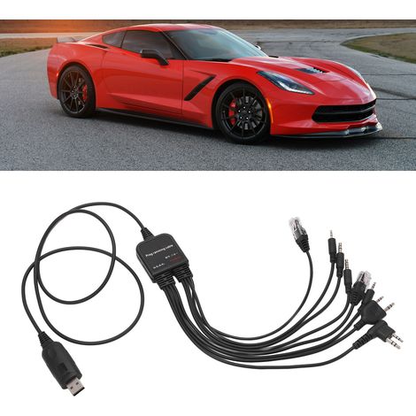 8-in-1 Programmierkabel für mobile Funkgeräte, kompatibel mit Kenwood/QuanSheng/HYT/Motorola Funkgeräten (1/5)