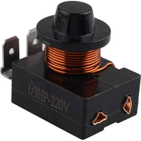 Relais de démarrage PTC pour réfrigérateur 220 V Boîtier en plastique 3 broches 250 W Relais de démarrage pour réfrigérateur (Noir) (1/4)