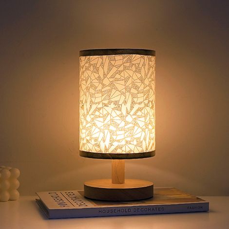Lampe de table en bois massif avec port USB, lampe de chevet décorative pour chambre avec télécommande, veilleuse LED (1/4)