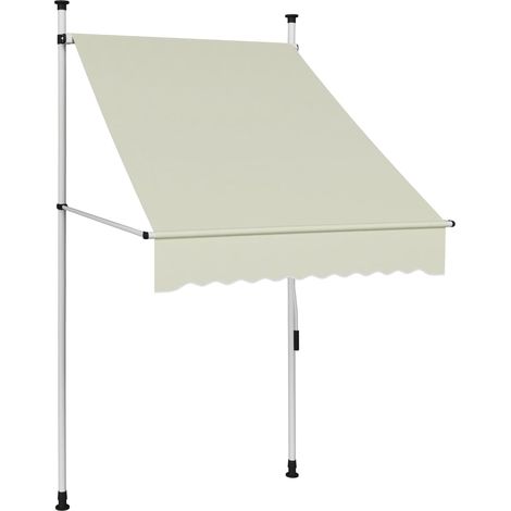 Auvent manuel rétractable - Auvent de jardin Soleil imperméable 100 cm Crème BV705124 - BonneVie (1/5)