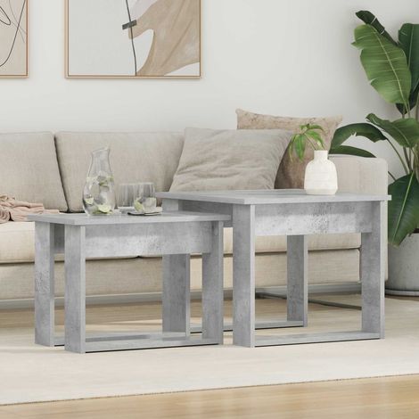 Kaffeetisch Set 2 pcs Beton Grau Holzwerkstoff