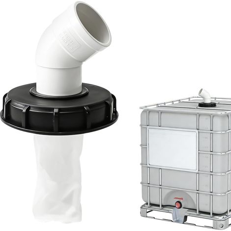 Filtre de couvercle IBC, DN150-165 mm, avec arc, en nylon, lavable, avec filtre lavable, couvercle de réservoir à 45°, accessoire de réservoir IBC, pour conteneur IBC, réservoir d'eau de pluie (1/5)