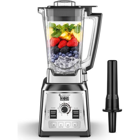 Blender Professionnel, 2000W Blender Smoothie avec 8 Lames 3D en Acier Inoxydable, 2L Mixeur Blender Sans BPA - 25000 tr/min - 4 Fonctions Électroniques Prédéfinis - Régulateur à 8 Vitesses