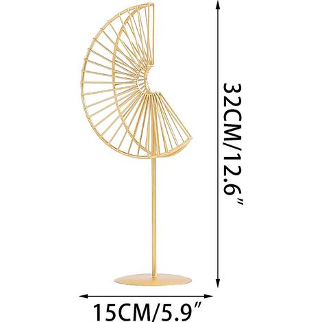 Ornement Métallique - Forme De Secteur En Fer Doré - Décoration De Bureau Et Intérieur - Style Nordique - 1 Pièce (1/5)