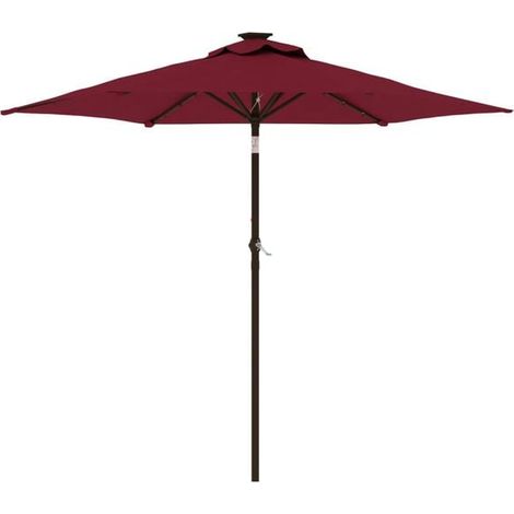 Paravent de jardin avec éclairage LED, mât en acier bordeaux, dimensions : 225 x 225 x 212 cm (1/5)