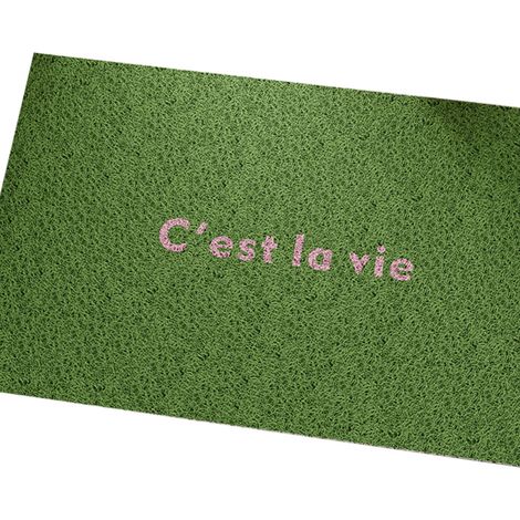 Felpudo de bucle, alfombra antideslizante para suelo, verde, 40 x 60 cm