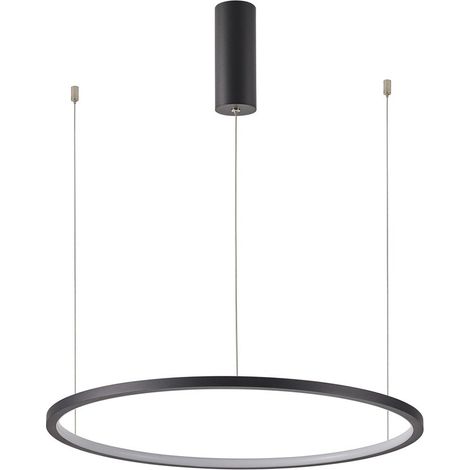 Lampada sospensione LED anello nero 48W Vinola Italux (1/2)