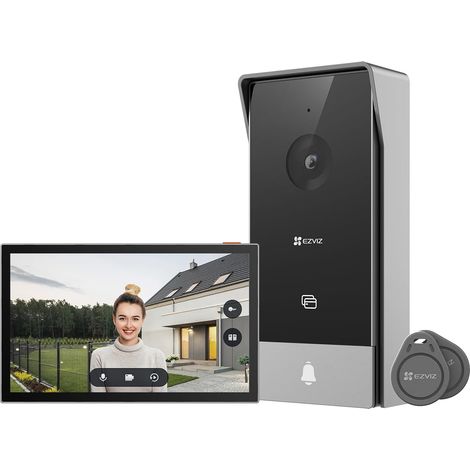 HP5 Interphone Vidéo WiFi Système d'Interphone 1080P, Moniteur Tactile couleur 7", Sonnette Vidéo à 2 Fils, Déverrouillage à Distance, Audio Bidirectionnel, Vision Nocturne, Design Fin (1/5)