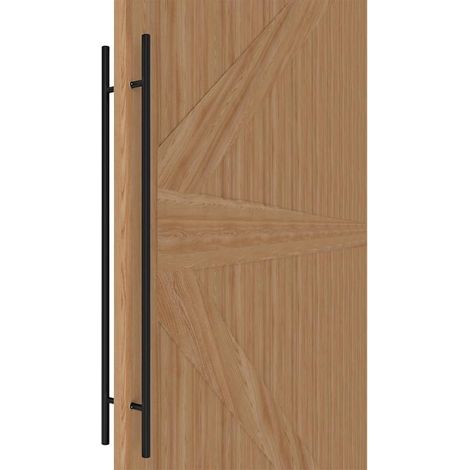 Poignées Rondes Noir Mat pour Porte de Grange 30/60/90/120/150cm, Poignée à Tirer et Pousser Double Face, Longue Poignée pour Portes Françaises Porte Extérieures Portes de Douche (1/5)