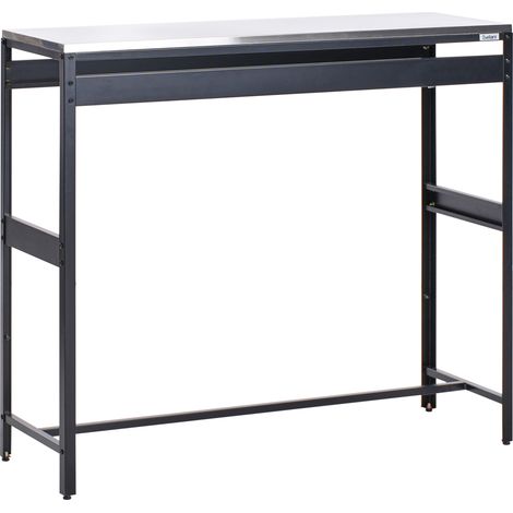 Mesa de bar para jardín de acero tablero de acero inoxidable cocina exterior negro Maenza (1/5)