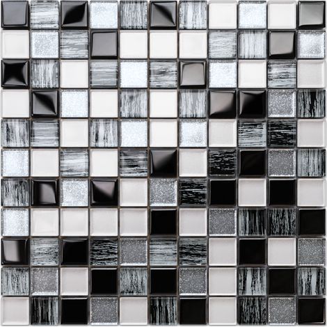 Ilcom mosaico in vetro su rete per bagno e cucina  30cm x 30cm - Pearl Jam (1/4)