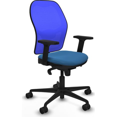 Jorquera sincro malla azul similpiel azul claro brazos 2D base nailon ruedas 65mm nailon (1/5)