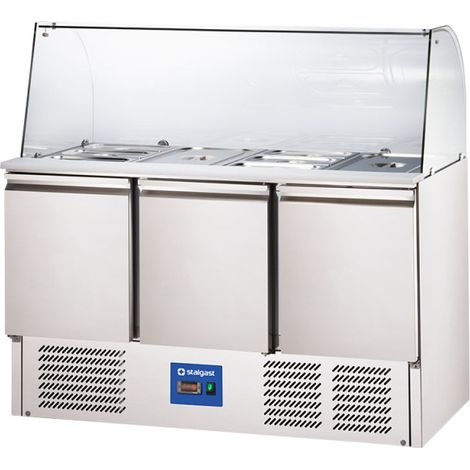Table réfrigérée 3 portes pour salades avec surélévation en verre, V 368 l - Stalgast (1/5)