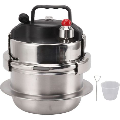 Mini autocuiseur d'extérieur à trois couches, chauffe rapide, gain de temps, en acier inoxydable, compatible avec les plaques de cuisson à gaz et à induction, 0,8 L (1/5)