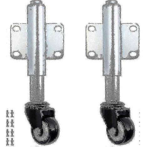 Roulettes de 6 cm à suspension réglable pour portails de jardin en bois, clôtures de cour, capacité de charge 50 kg sur autoroute (1/5)
