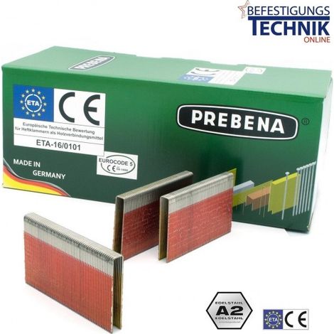 Prebena Q-80CRFHA-ETA Q-6774 80mm Klammern rostfrei A2 Haubold PN 9180 XII SD Senco SQS55XP-S Kl-39"-"EN13855