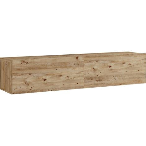 Mobile TV con 2 ante 29,5 x 140 x 31,5 cm effetto rovere rustico 030007781