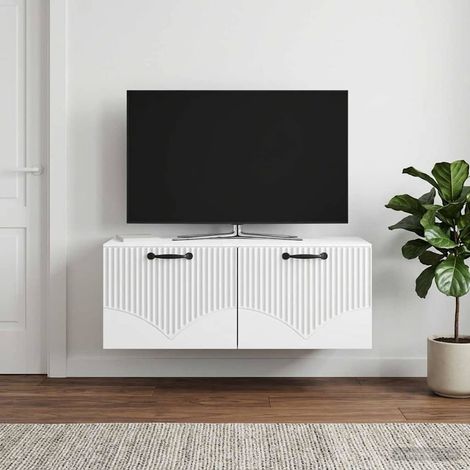 Wandmontierter TV-Schrank Weiß 78,5 x 41 x 30 cm Holzwerkstoff (1/5)