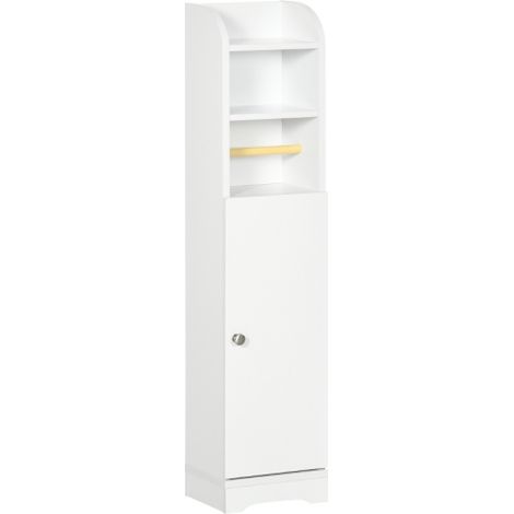 White Multi-Storage Narrow Bathroom Cabinet for Space-Saving Organization and Stylish Storage Solutions