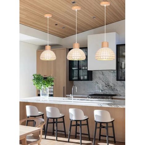Lot de 3 Suspension Luminaire Moderne Lustre Vintage en Céramique Style Nordiqque Plafonnier Industriel pour Salon Chambre (1/5)