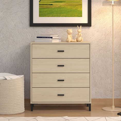 Cassettiera Rosasco, 4 Cassetti, Apertura Scorrevole, Chiusura Scorrevole, 80x40x90h cm Marrone Rovere (1/5)