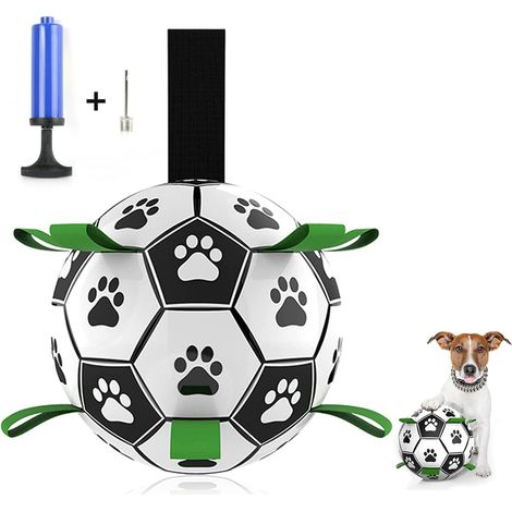 Christmas Dog Toy, Interactive Christmas Dog Football Toys with Tabs for Fetch and Tug Play. Durable Toy Ball for Medium and Small Dogs (2) (1/5)