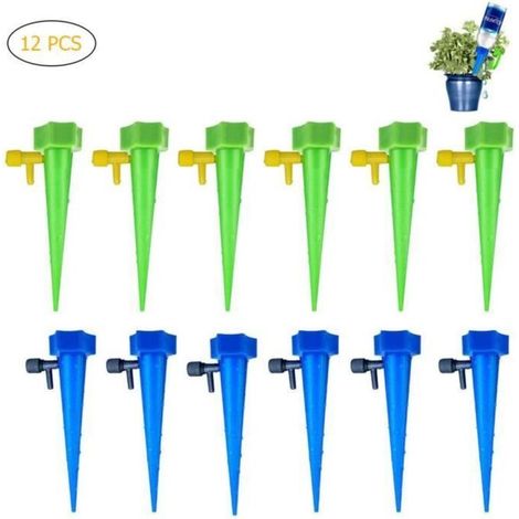 12 pcs Installations d\'eau automatiques d\'arrosage au goutte-à-goutte avec commutateur de vanne de régulation à libération lente