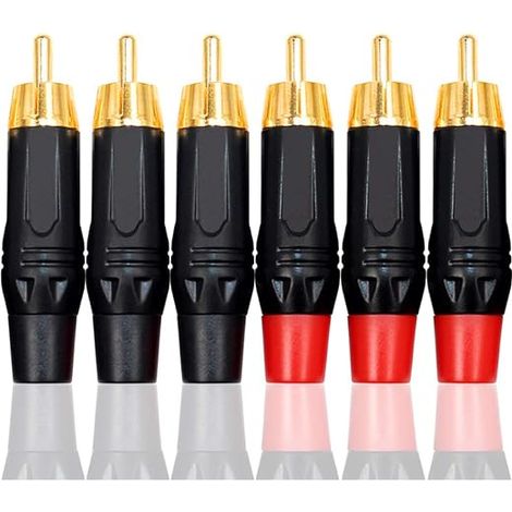Fiches Mâles RCA, Fiches à Souder or Phono Audio, Connecteur de Câble Jack RCA (1/5)
