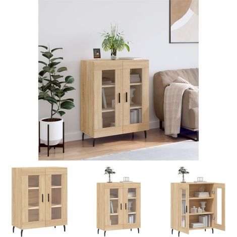 The Living Store Sideboard Sonoma-Eiche 69,5x34x90 cm Holzwerkstoff - Sideboards (1/5)