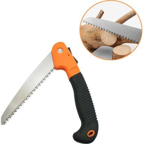 Gartensäge, Gartensäge mit rutschfestem Griff und gehärtetem Stahlblatt, Handgartensäge, zum Beschneiden, für Gartenarbeiten, zum Schneiden von Holz, Rohren und PVC-Rohren, für Camping, tragbares Werk (1/5)