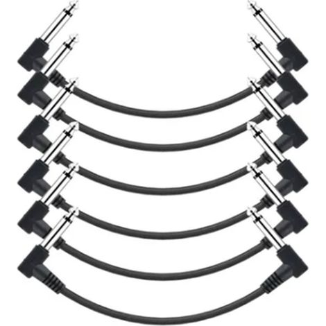 6 Cordons de Guitare 6.35mm Blindés Anti-Interférence, Lot de 6 avec Connecteurs Monos et Âme en Cuivre (1/5)