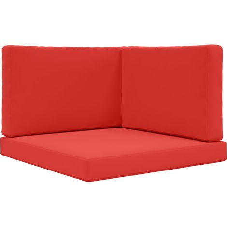 Coussin de canapé d'extérieur 3 pcs Rouge Polyester