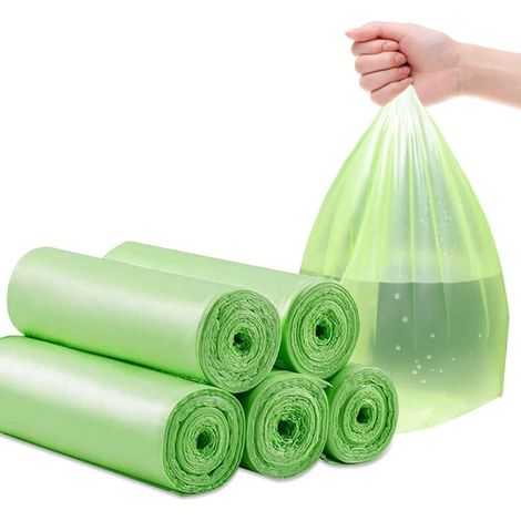 Pack of 100 heavy-duty organic bin bags - Tear-resistant - 50 x 60 cm - Anthracite - 100% compostable - Biodegradable - Made from corn starch (1/5)