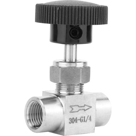 JSSEVN - Straight Needle Valve, Female Thread Needle Valve, Solid Stainless Steel Gas Needle Valve, Needle Valve for Transmission (1/5)
