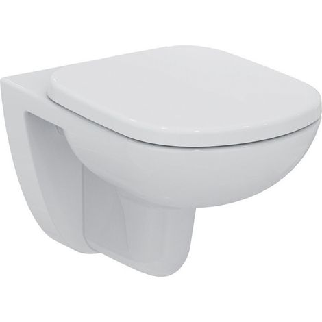 Abattant WC EUROVIT avec couvercle, charnières en acier inoxydable blanc IDEAL STANDARD