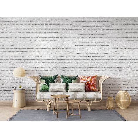 Papier peint blanc brique - 150 x 250 cm (1/2)