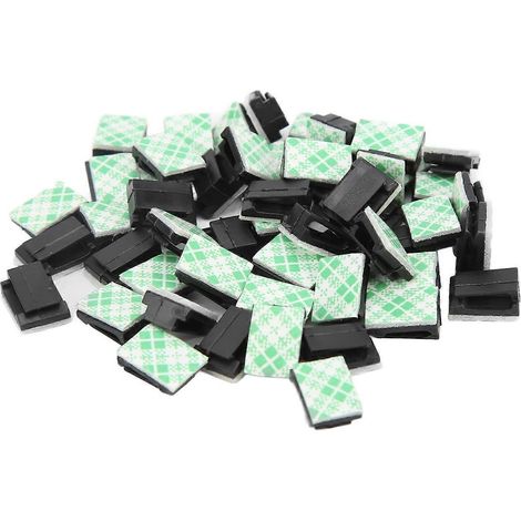 50 Stück selbstklebende Kabelclips, schwarz, Kfz-Zubehör für Kabel mit einem Durchmesser von bis zu 2,5 mm (0,1 Zoll).