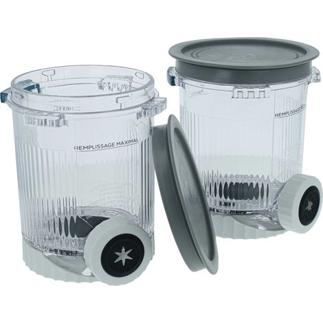vhbw 2x 480 ml Jar compatible with Ninja Creami Swirl NC701EU, NC700 Ice Cream Maker - Container with Lid, BPA-Free, Dishwasher Safe (1/4)