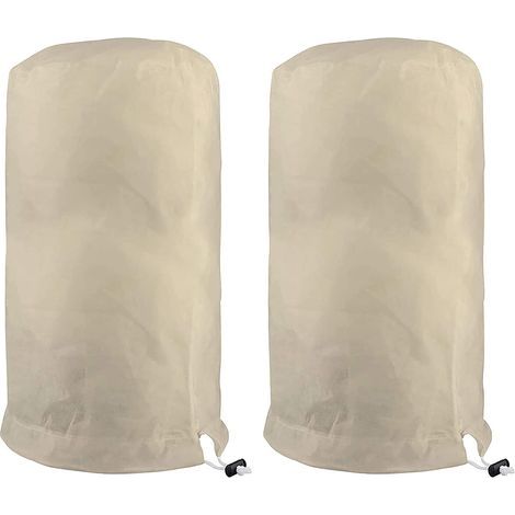 Galozzoit – Voile d'hivernage pour plantes 120×180 cm – Tissu non tissé beige – Protection antigel pour jeunes arbres et tomates – Cordon de serrage ajustable (1/5)