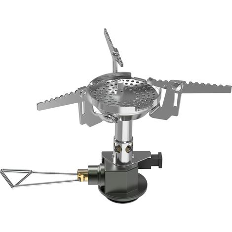 Estufa portátil para mochileros y campamentos con válvula microregulada. Equipo de cocina de propano ultraligero y compacto para mochileros, trekking, caza y uso de emergencia.