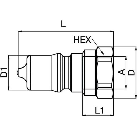 Ins. ro. ex. 1/2" ISO B sobre. PARKER IB5021