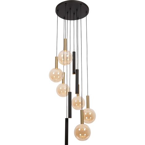 Lampe pendante Vide Josiane noir avec or - 21441/10/62 (1/2)