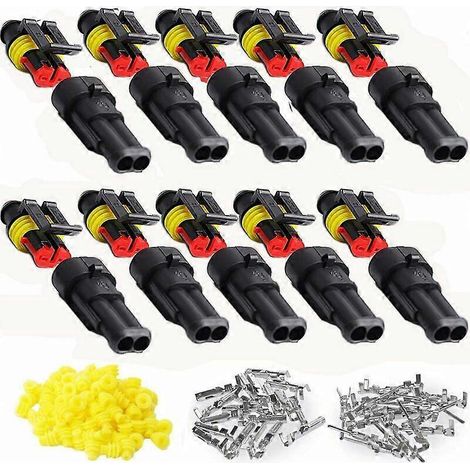 10 Sets mit je 2-poligen wasserdichten elektrischen Steckverbindern, wasserdichtem Stecker, staubdicht, isoliert und abgedichtet (1/5)