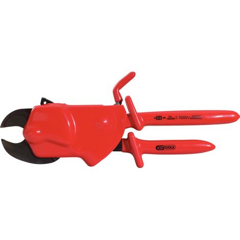 KS Tools Cisailles à cliquets à une main avec revêtement isolant, 310 mm (1/2)