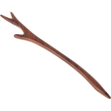 Bâton à cheveux en bois rétro, épingle à cheveux en bois de cerf, accessoire capillaire naturel pour femme, cadeau idéal pour la fête des mères. (1/4)