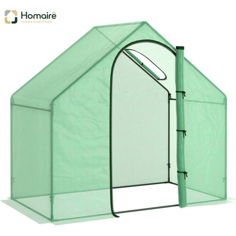 HOMAIRE Foliengewächshaus Tomaten aus Stahl und PVC-Kunststoff mit Fenster und Tür für Garten