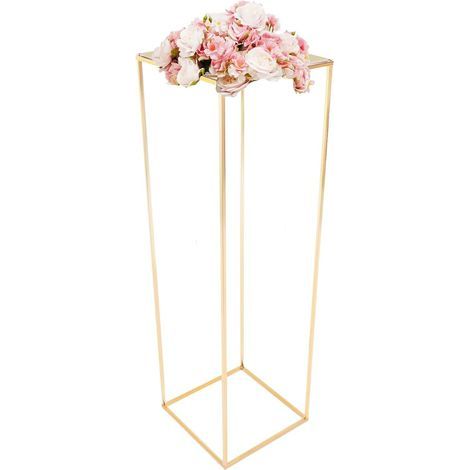 Blumenständer aus goldenem Metall – Hohe Vase auf Ständer für Hochzeitsdekorationen – Stabiler und einfach aufzubauender Blumenständer – Elegantes Dekorationselement für Geburtstage, Zeremonien und Em (1/5)